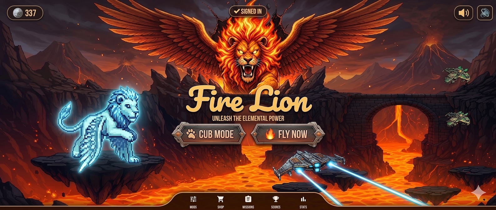 Fire Lion, the word-casting arcade game — designed, built, and shipped solo with AI acceleration